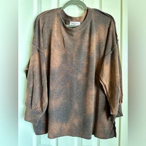 CJLA “Maddox” tie dye pullover, size medium, colour is rust & faded brown